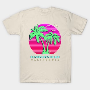 Huntington Beach Palm Trees Sunset T-Shirt